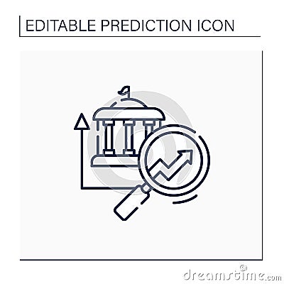 Government predictive analytics line icon Vector Illustration