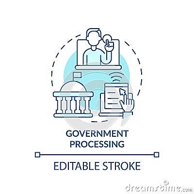 Government processing turquoise concept icon Vector Illustration