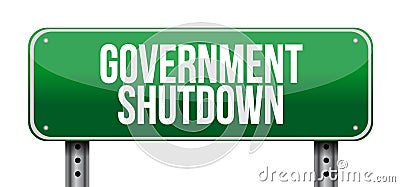 government shutdown sign icon illustration Cartoon Illustration