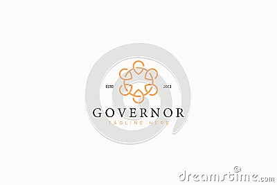 Governor Sign Symbol Abstract Circle Monogram Logo Business Office Vector Illustration