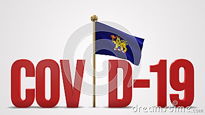 Governor-General Of Canada realistic 3D flag and Covid-19 illustration. Cartoon Illustration