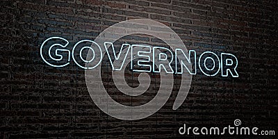 GOVERNOR -Realistic Neon Sign on Brick Wall background - 3D rendered royalty free stock image Stock Photo