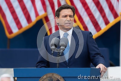 Governor Ron DeSantis after Inauguration for Second Term Editorial Stock Photo