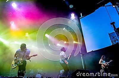 Bloc Party in concert at Governors Ball Editorial Stock Photo