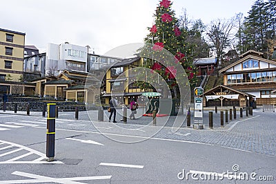 Goza no Yu, famous public bathing facility near Yubatake hot spring in Gunma ,Japan Editorial Stock Photo