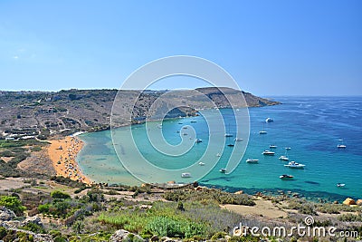 Gozo island landscape, Ramla Bay beach, Malta Stock Photo