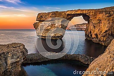 Gozo, Malta - The beautiful Azure Window, a natural arch Stock Photo