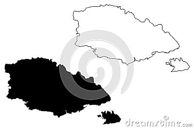 Gozo Region Republic of Malta, Gozo and Comino island, archipelago, Regions of Malta map vector illustration, scribble sketch Vector Illustration