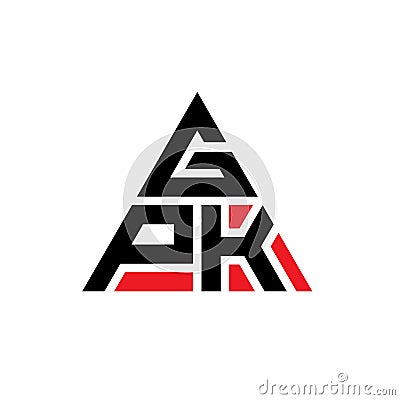 GPK triangle letter logo design with triangle shape. GPK triangle logo design monogram. GPK triangle vector logo template with red Vector Illustration