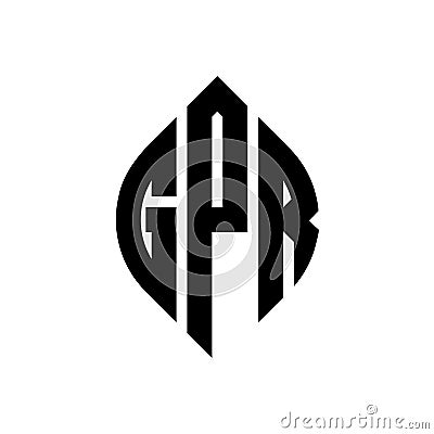 GPR circle letter logo design with circle and ellipse shape. GPR ellipse letters with typographic style. The three initials form a Vector Illustration