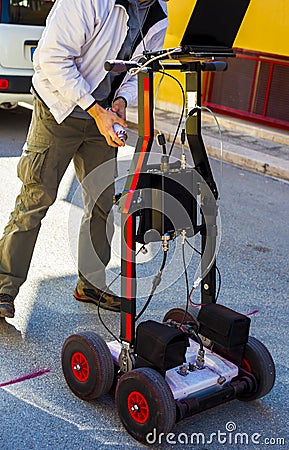 GPR is a noninvasive method used in geophysic Stock Photo