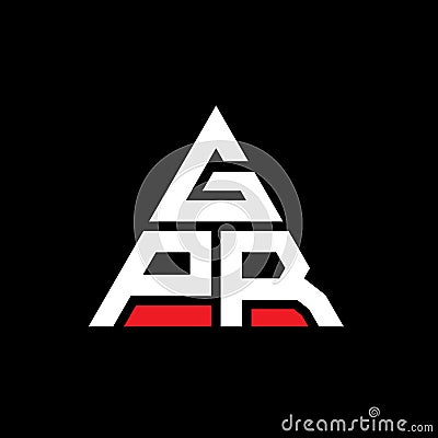 GPR triangle letter logo design with triangle shape. GPR triangle logo design monogram. GPR triangle vector logo template with red Vector Illustration