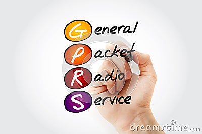 GPRS - General Packet Radio Service acronym Stock Photo