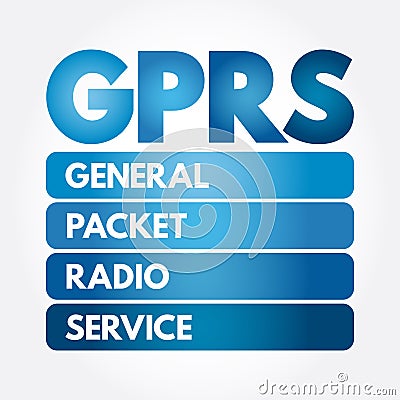 GPRS - General Packet Radio Service acronym, technology concept background Stock Photo