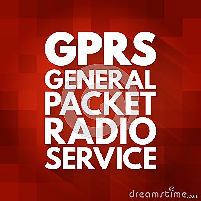 GPRS - General Packet Radio Service acronym, technology concept background Stock Photo