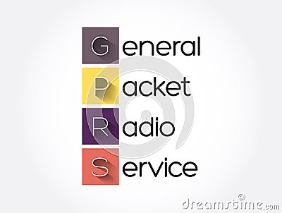 GPRS - General Packet Radio Service acronym, technology concept background Stock Photo
