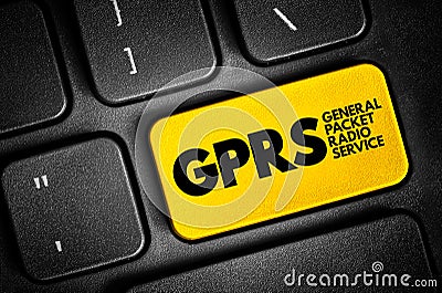 GPRS - General Packet Radio Service acronym, technology concept on keyboard Stock Photo