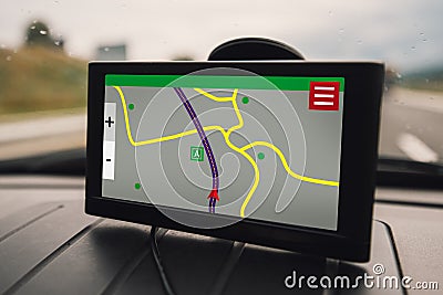 GPS car navigation device Stock Photo