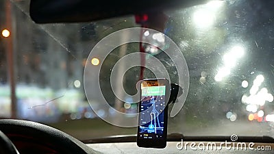 GPS che conduce automobile taxy GPS che conduce automobile taxy