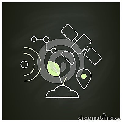 GPS geofencing chalk icon Vector Illustration