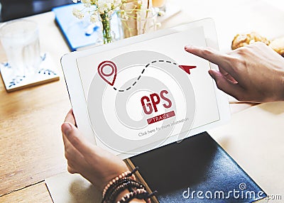 GPS Global Position Search Technology Track Concept Stock Photo