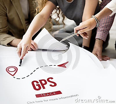 GPS Global Position Search Technology Track Concept Stock Photo