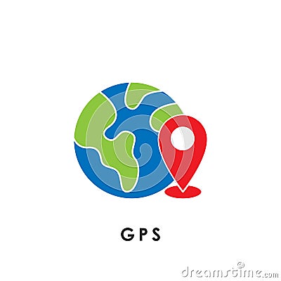 GPS. Global Positioning System. GPS icon. GPS vector. GPS icon vector. GPS logo. GPS symbol Vector Illustration