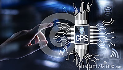 GPS - Global Positioning System, Navigation Tracking Control Technology concept. Stock Photo
