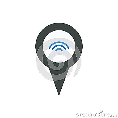 Gps location marker pin pointer signal tower icon Vector Illustration