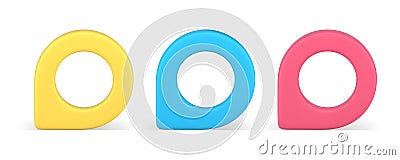 GPS map pin pointer navigation location place searching 3d icon realistic vector illustration Vector Illustration