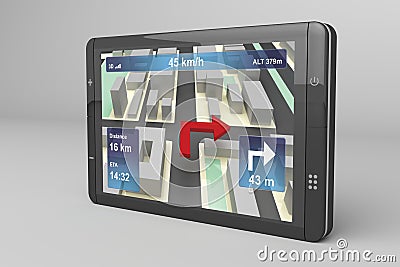 GPS navigation device Cartoon Illustration