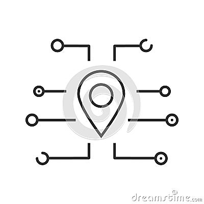 GPS navigation linear icon Vector Illustration