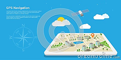 Gps navigation map Vector Illustration