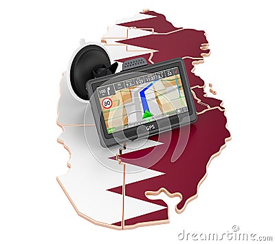 GPS navigation in Qatar, 3D rendering Stock Photo