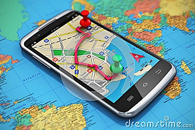 GPS navigation, travel and tourism concept Stock Photo