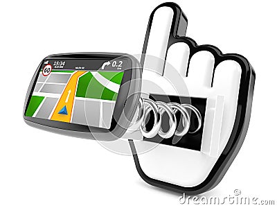 GPS navigation with web cursor Stock Photo