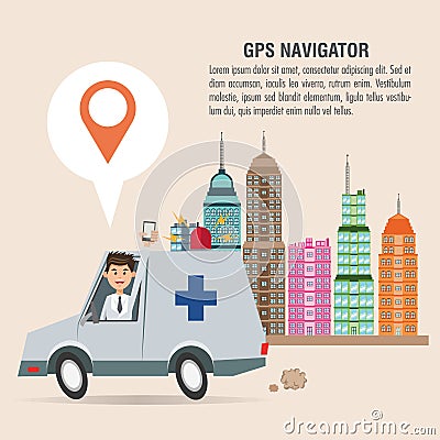 Gps navigator and location design Vector Illustration