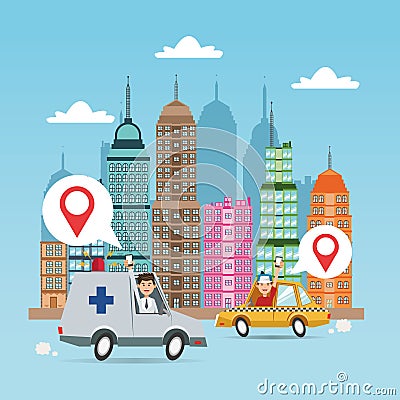 Gps navigator and location design Vector Illustration