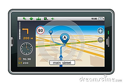 GPS navigator. Vector Illustration