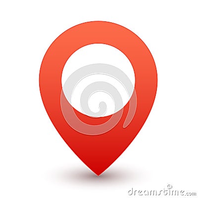 Gps red pin. Map marker or travel symbol vector icon on white background Vector Illustration