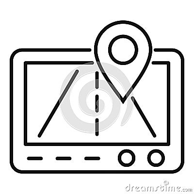 Gps relocation icon, outline style Vector Illustration