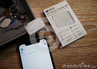 GPS tracker for location tracking. Sensor for determining the location Editorial Stock Photo