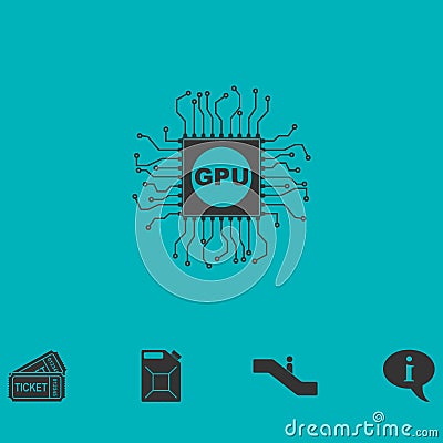 Gpu icon flat Vector Illustration