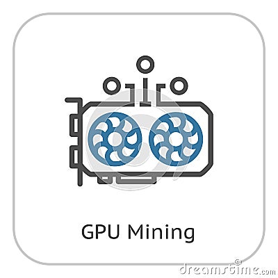 GPU Mining Icon. Vector Illustration