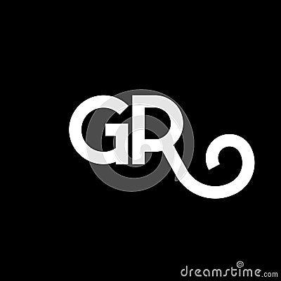 GR letter logo design on black background. GR creative initials letter logo concept. gr letter design. GR white letter design on Vector Illustration