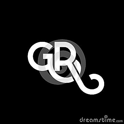 GR letter logo design on black background. GR creative initials letter logo concept. gr letter design. GR white letter design on Vector Illustration