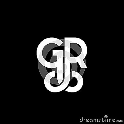 GR letter logo design on black background. GR creative initials letter logo concept. gr letter design. GR white letter design on Vector Illustration