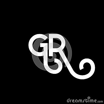 GR letter logo design on black background. GR creative initials letter logo concept. gr letter design. GR white letter design on Vector Illustration