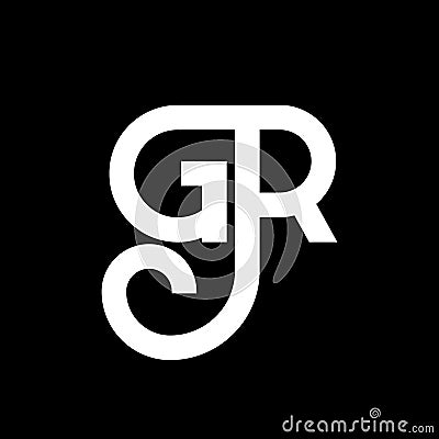 GR letter logo design on black background. GR creative initials letter logo concept. gr letter design. GR white letter design on Vector Illustration