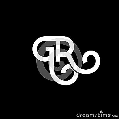 GR letter logo design on black background. GR creative initials letter logo concept. gr letter design. GR white letter design on Vector Illustration